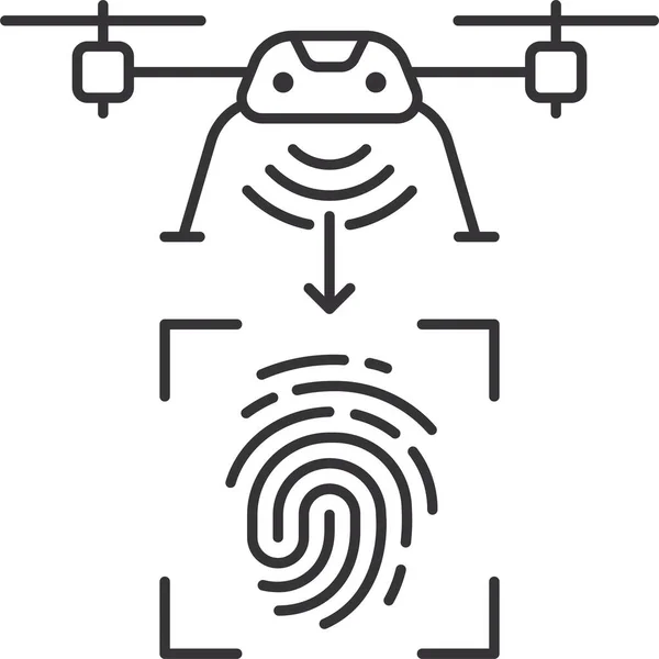 Icono Identificación Huella Dactilar Drone — Archivo Imágenes Vectoriales