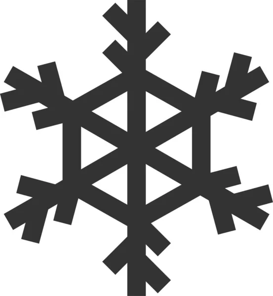 Iskristall Snö Snöflinga Ikon Kontur Stil — Stock vektor