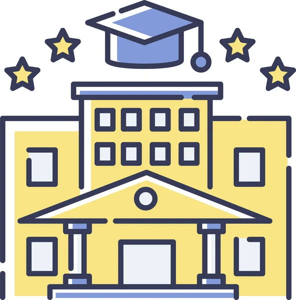 College College Pictogram Hoger Onderwijs Pictogram — Stockvector