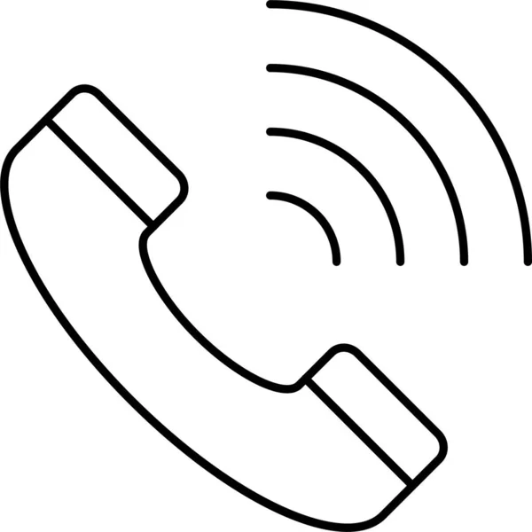 Call Landline Phone Icon Outline Style — Stock Vector
