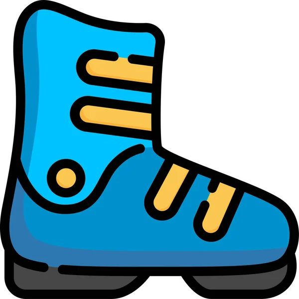 Boots Ski Winter Icon — Stock Vector