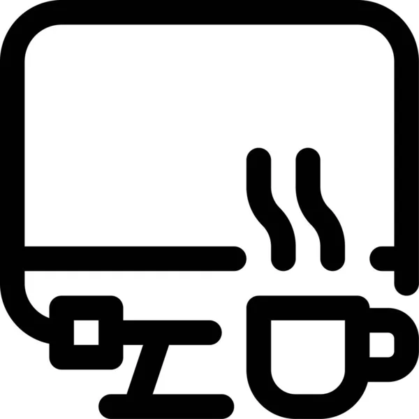 Computer Kaffee Desktop Symbol — Stockvektor