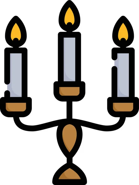 Castiçal Vela Ícone Luz Vela —  Vetores de Stock