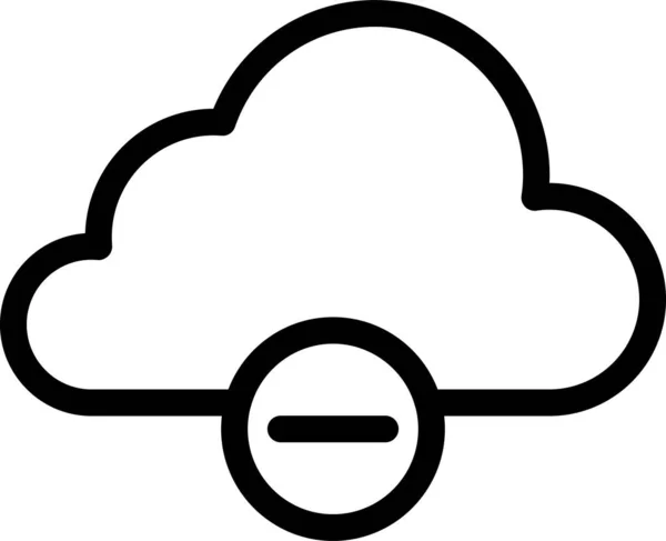 Σύννεφο Βάσης Δεδομένων Αφαιρέστε Εικονίδιο Στυλ Περίγραμμα — Διανυσματικό Αρχείο