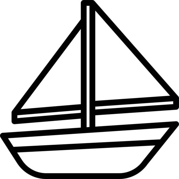 帆おもちゃキッズアイコンのアウトラインスタイル — ストックベクタ