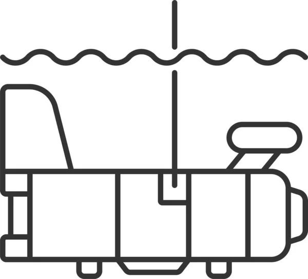 Icono Del Barco Submarino Marino Estilo Contorno — Archivo Imágenes Vectoriales