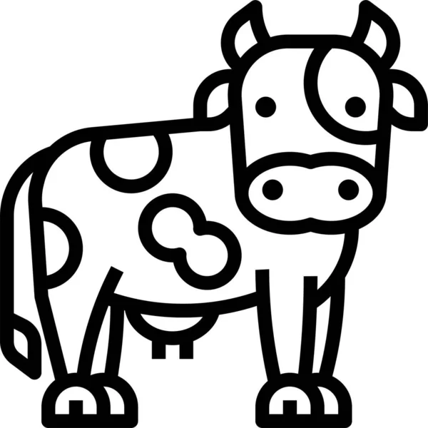 Animal Cow Kingdom Icon Outline Style — Stock Vector