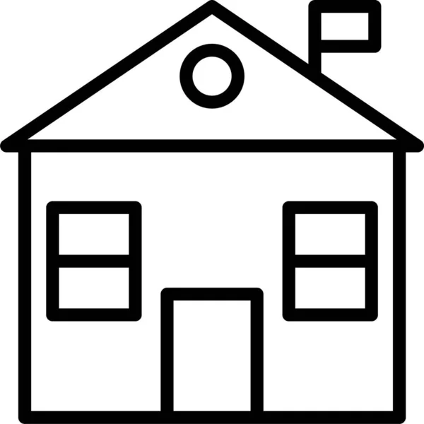 Bâtiment Maison Icône Maison Dans Style Contour — Image vectorielle