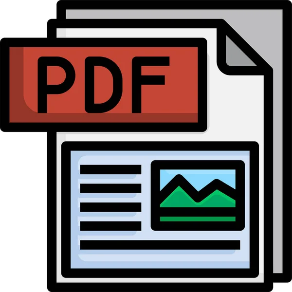 Icono Carpeta Archivo Pdf Estilo Esquema Rellenado — Archivo Imágenes Vectoriales