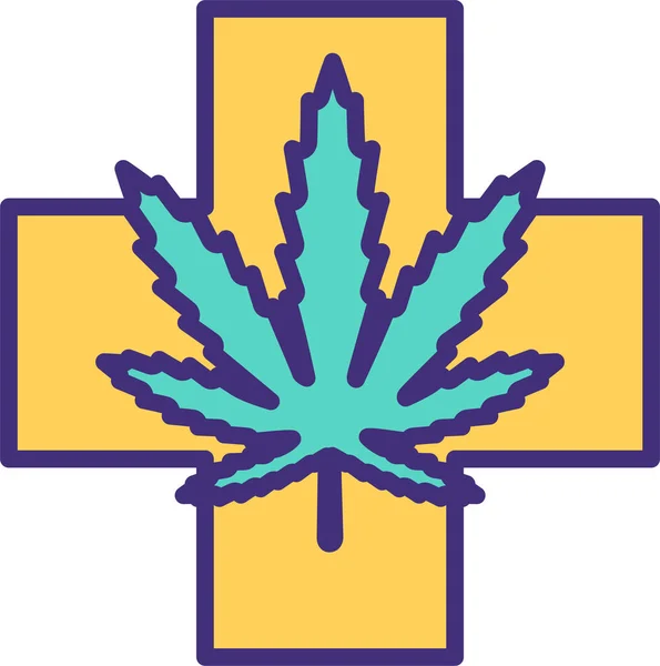Ikona Medyczna Marihuany Organicznej — Wektor stockowy