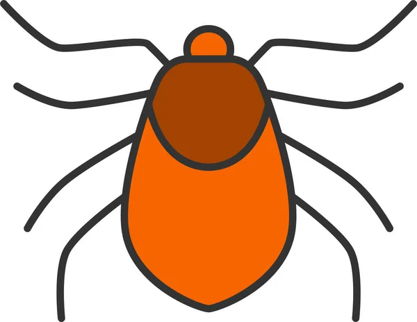 Acari Vérszívó Bug Ikon Teltházas Stílusban — Stock Vector