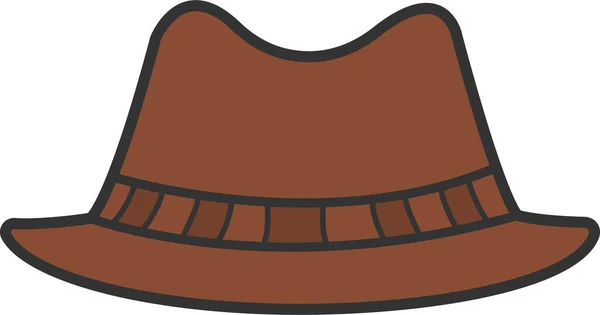 Αξεσουάρ Καπέλο Cowboy Καπέλο Εικονίδιο Στυλ Γεμάτο Περίγραμμα — Διανυσματικό Αρχείο