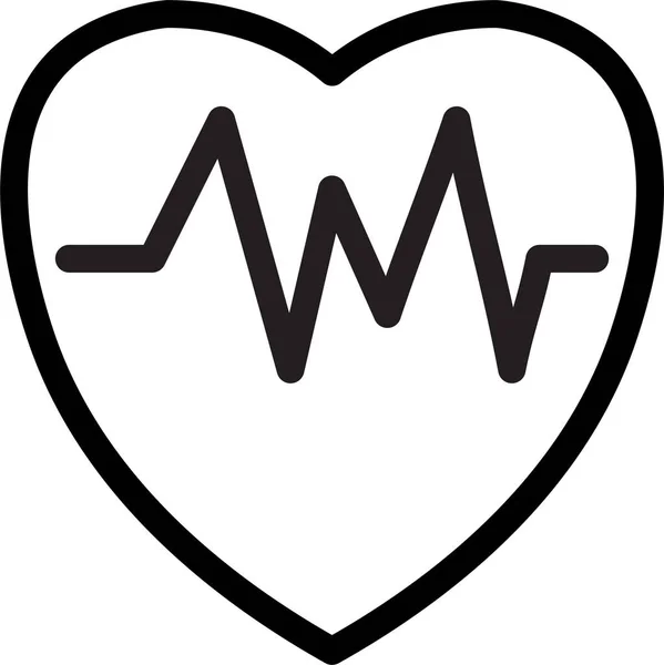 Battement Santé Coeur Icône Dans Style Contour — Image vectorielle