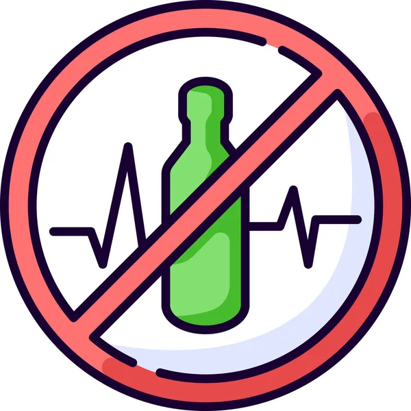 Bebida Alcohólica Cuidado Salud Icono Poco Saludable — Vector de stock