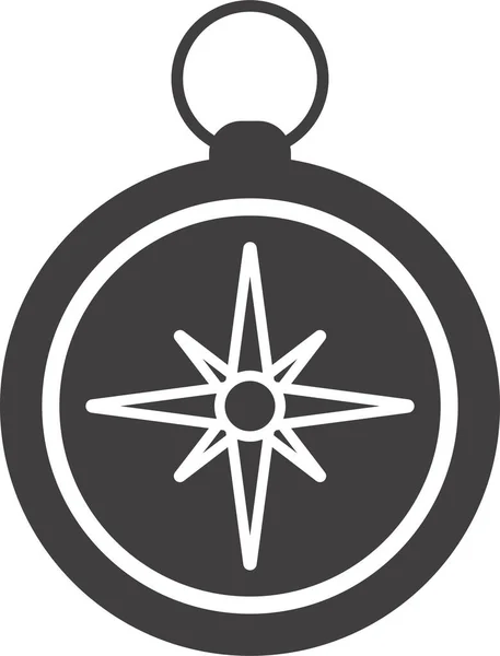 Ikona Przewodnika Kompasu Stylu Solid — Wektor stockowy