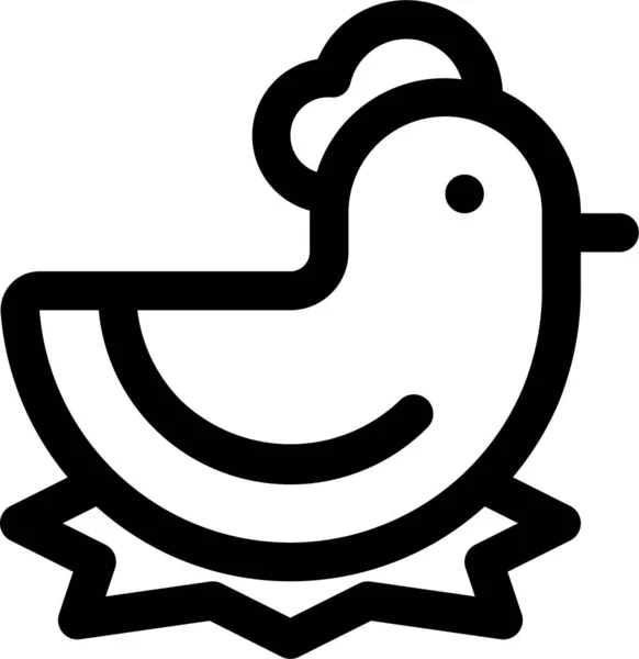 Икона Задумчивого Цыпленка — стоковый вектор
