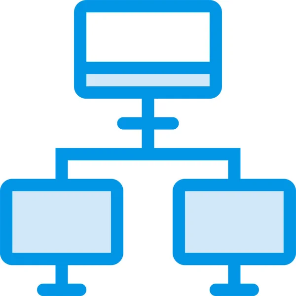 Icono Alojamiento Conexión Comunidad Estilo Esquema Rellenado — Vector de stock