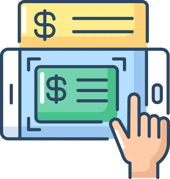 Mobile Banking Einzahlung Pay Icon — Stockvektor