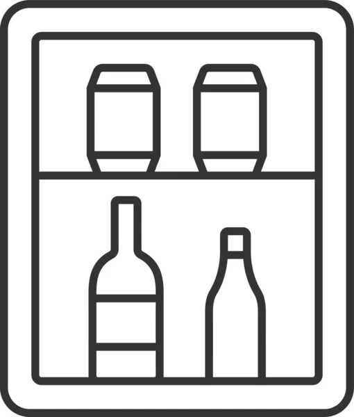 Υπηρεσία Ξενοδοχείου Mini Bar Ποτό Εικονίδιο Στο Περίγραμμα Στυλ — Διανυσματικό Αρχείο