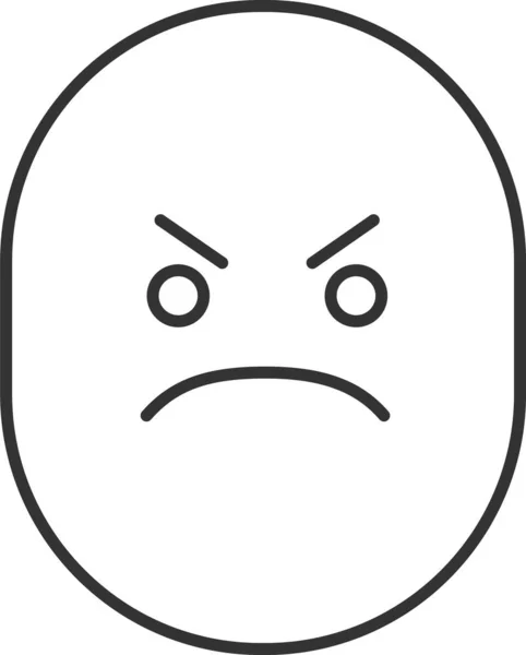 Dühös Emoji Ikon Körvonalazott Stílusban — Stock Vector