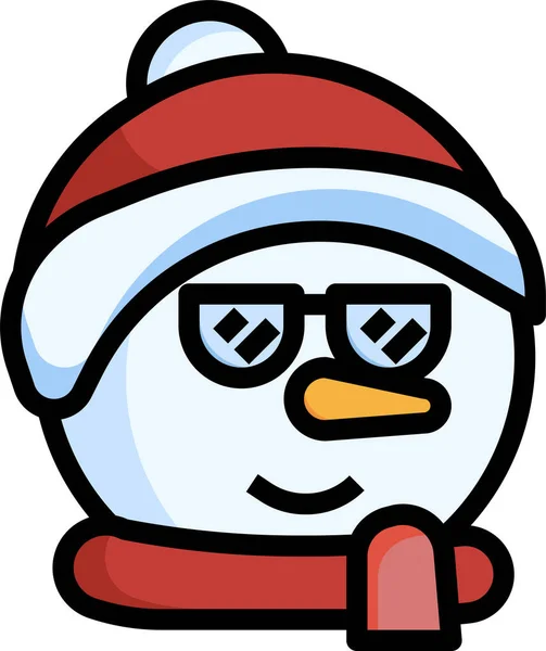 Bonhomme Neige Cool Icône Gel Dans Catégorie Noël — Image vectorielle