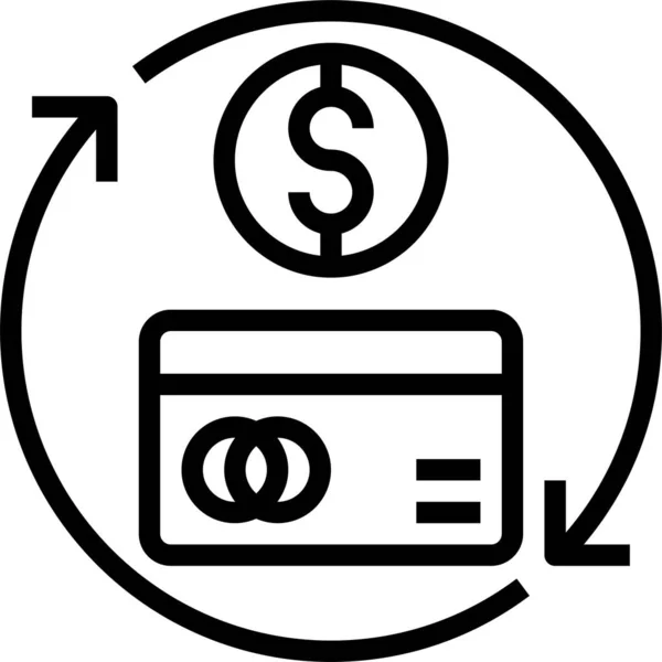 Εικονίδιο Τραπεζικής Επαγγελματικής Κάρτας Στυλ Περίγραμμα — Διανυσματικό Αρχείο