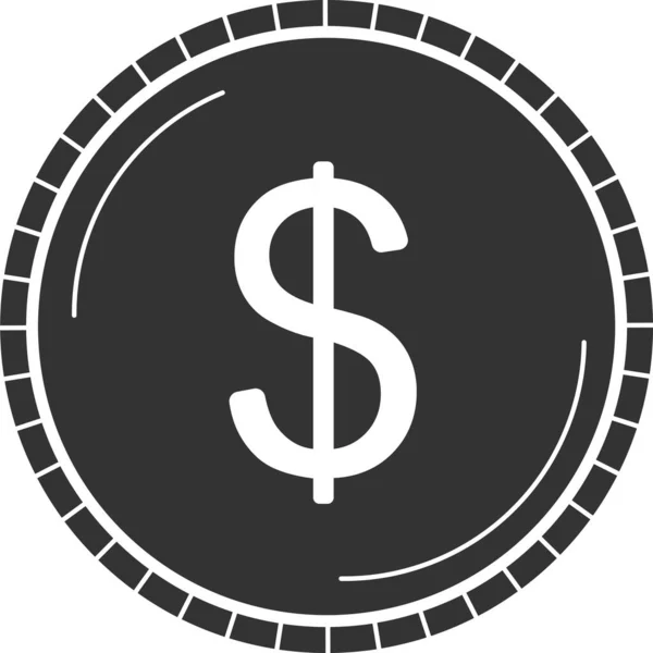 Μετρητά Κέρμα Εικονίδιο Νόμισμα Επίπεδη Στυλ — Διανυσματικό Αρχείο