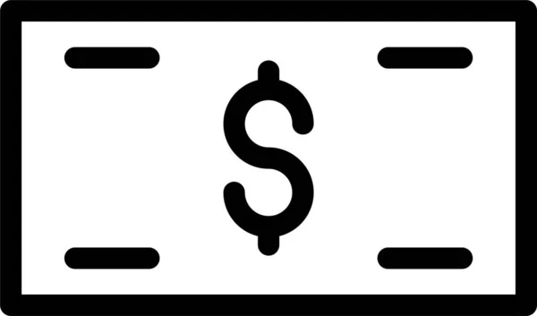 Cash Dollar Verdienen Pictogram Omtrek Stijl — Stockvector