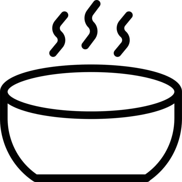 Bowl Cooking Food Icon Outline Style — Stock Vector