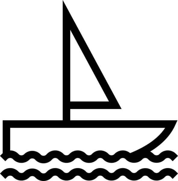 Boat Rowingboat Sailboat Icon Outline Style — Stock Vector