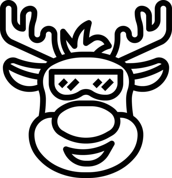 Ikona Chłodnego Sezonu Reniferów Kategorii Boże Narodzenie — Wektor stockowy