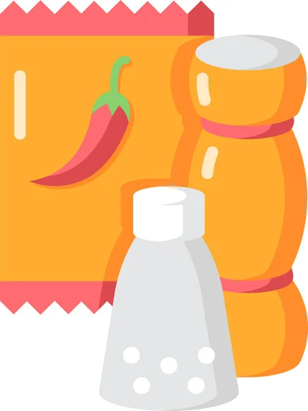 Condiment Peper Icône Sel — Image vectorielle