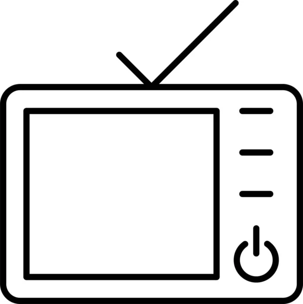 Icône Film Divertissement Antenne Dans Style Contour — Image vectorielle