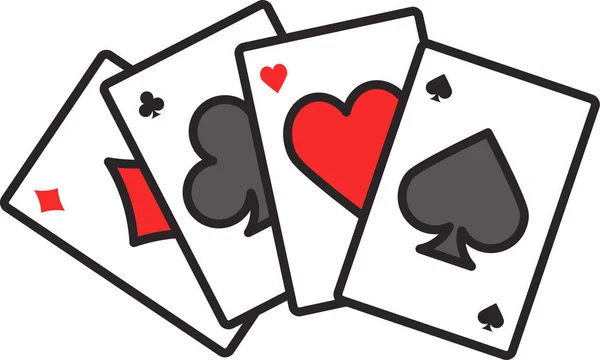 Ícone Casino Cartão Ace Estilo Esboço Preenchido — Vetor de Stock