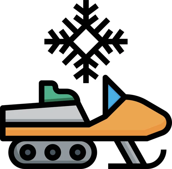 Сніговий Гонщик Спортивний Значок Заповненому Стилі — стоковий вектор