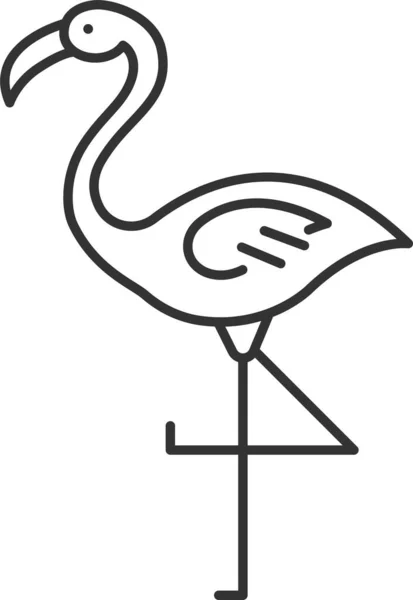Animal Oiseau Exotique Icône Dans Style Contour — Image vectorielle