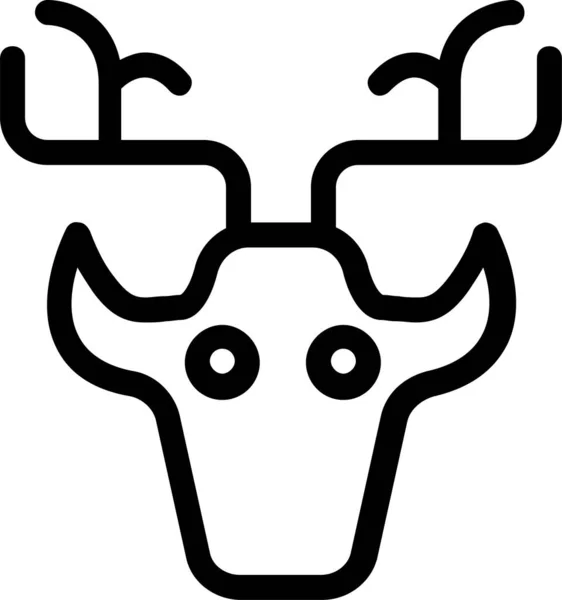 Animal Bull Cow Icon Estilo Esquema — Archivo Imágenes Vectoriales