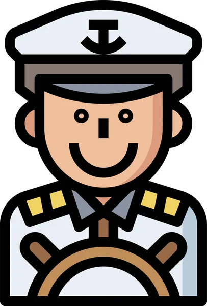 Kaptan Cruise Şapka Simgesi — Stok Vektör