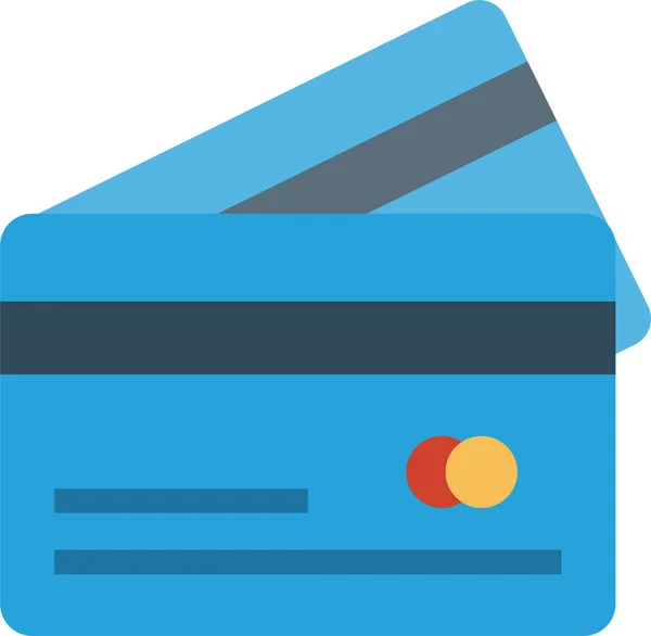 Ikona Kreditní Karty Atmcard Plochém Stylu — Stockový vektor