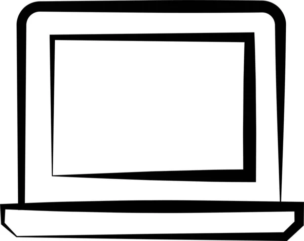 Ícone Internet Dispositivo Computador Estilo Desenhado Mão — Vetor de Stock