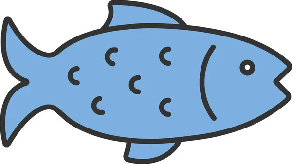 Ikona Ryby Połów Zwierząt Stylu Wypełnionego Zarysu — Wektor stockowy