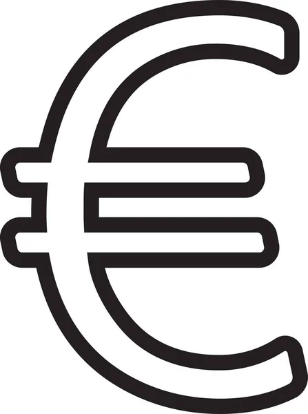 Moneda Eur Euro Icono Estilo Esquema — Vector de stock