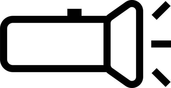 Иконка Электрическим Фонариком Стиле Контура — стоковый вектор