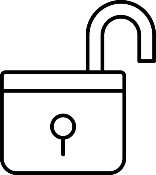 Lock Opened Password Icon Outline Style — Stock Vector