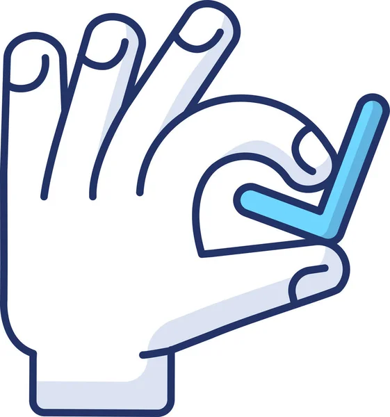 Checkmark Hand Satisfaction Icon — Wektor stockowy