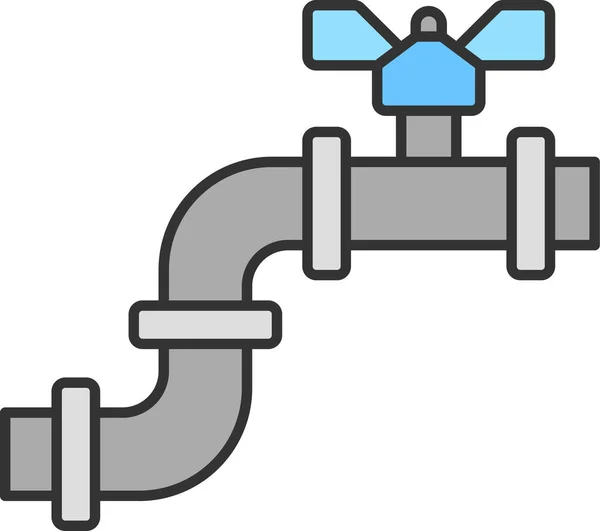 Bathroom Bib Tap Pipe Icon Filled Outline Style — 图库矢量图片