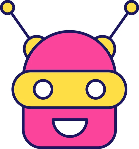 Bot Chatbot Emoji Ícone Estilo Esboço Preenchido —  Vetores de Stock