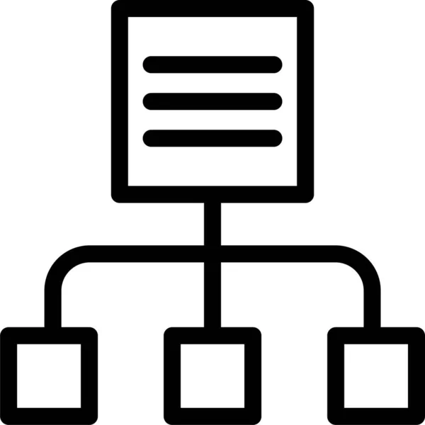 Icône Hiérarchie Diagramme Connexion Dans Style Contour — Image vectorielle