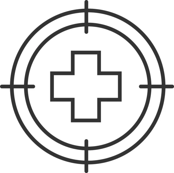 Aim Cross Emergency Icon Outline Style — Stock Vector