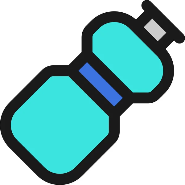 Water Drink Bottle Icon Filled Outline Style - Stok Vektor